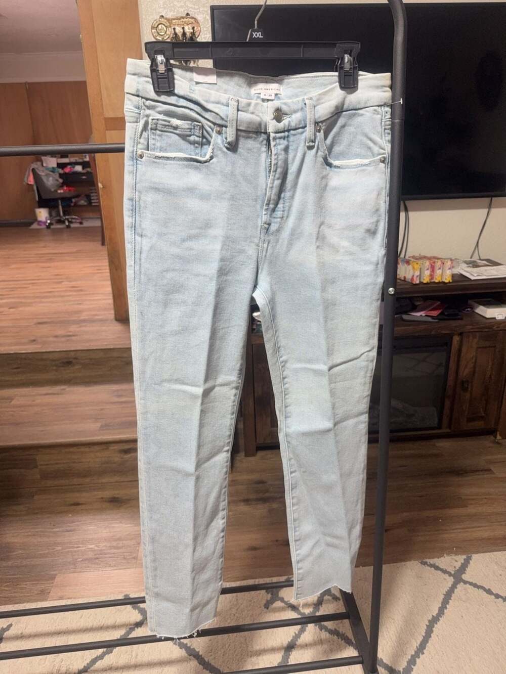 Good American Raw Hem Straight Leg Jeans Size 8/29